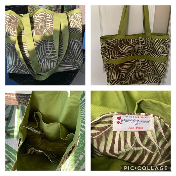 Home Made Handbags - Beach Bag Handmade Seven Pockets - Made in USA